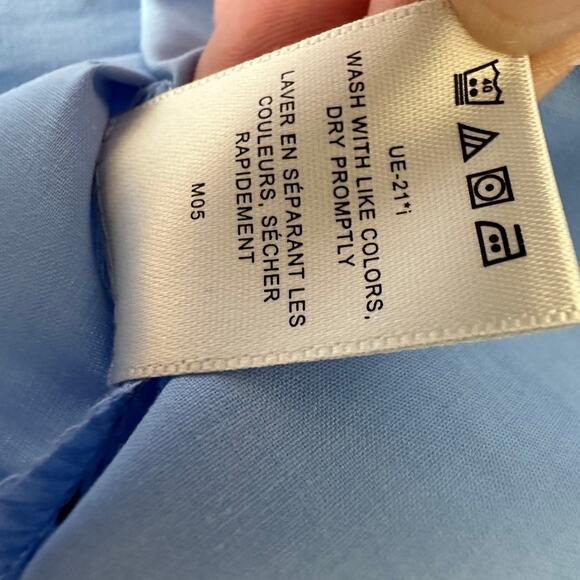 NWT Van Heusen embroidered black bow scoop neck 3/4 sleeve blue blouse XXS top - Picture 4 of 7